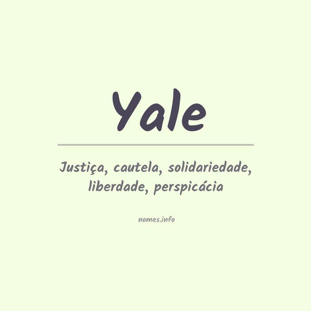 Significado do nome Yale