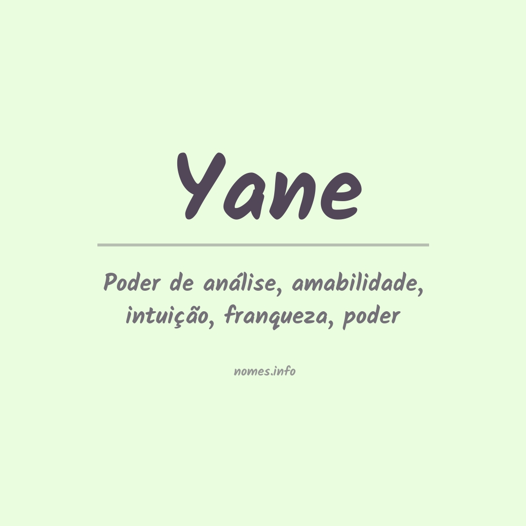Significado do nome Yane