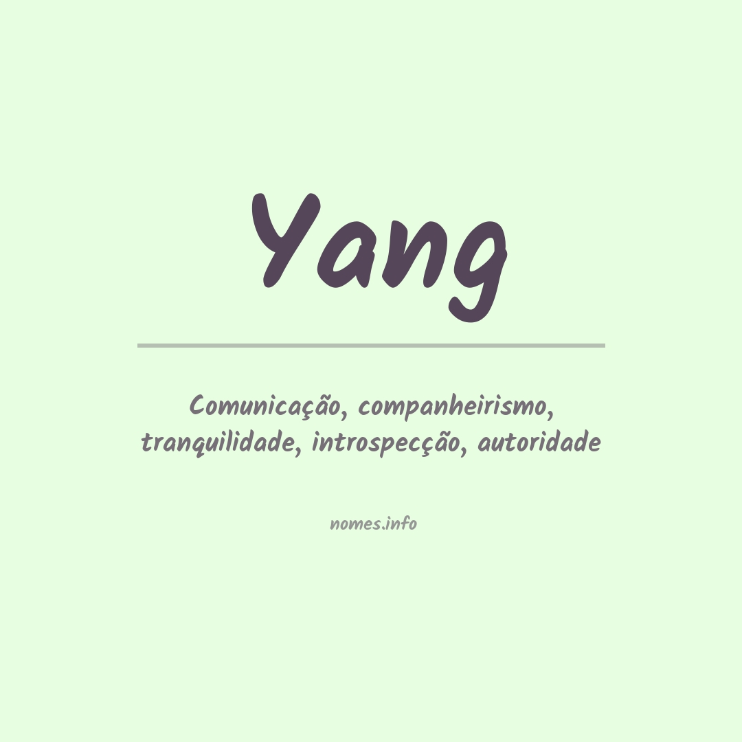 Significado do nome Yang