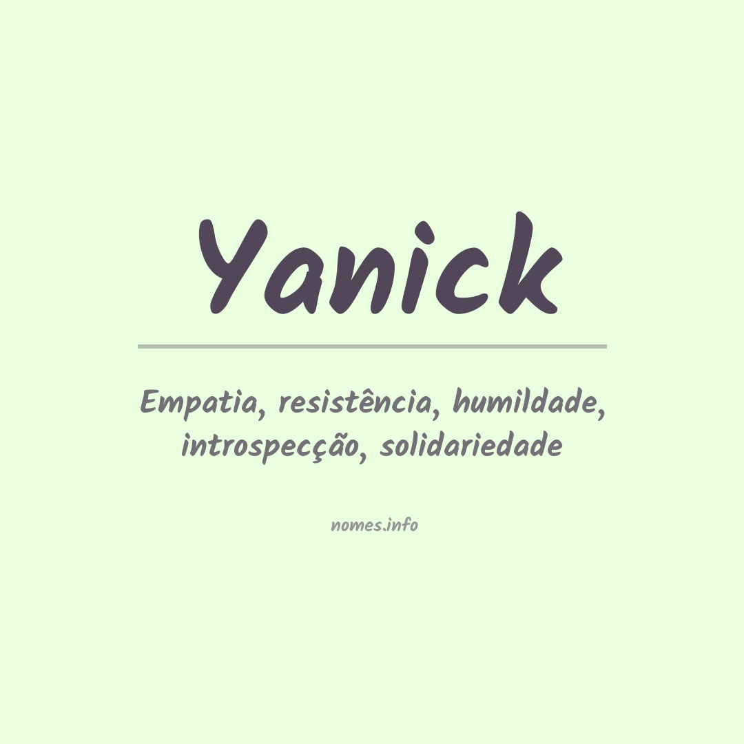 Significado do nome Yanick