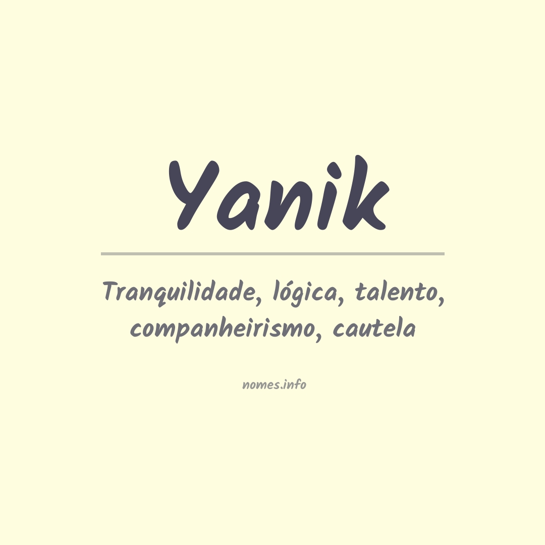 Significado do nome Yanik
