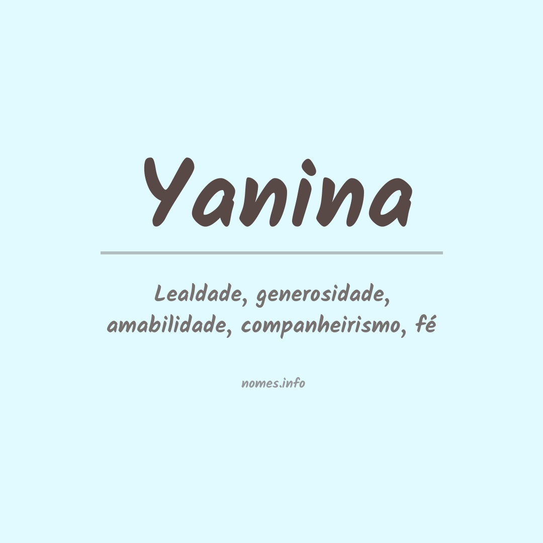 Significado Do Nome Yanina