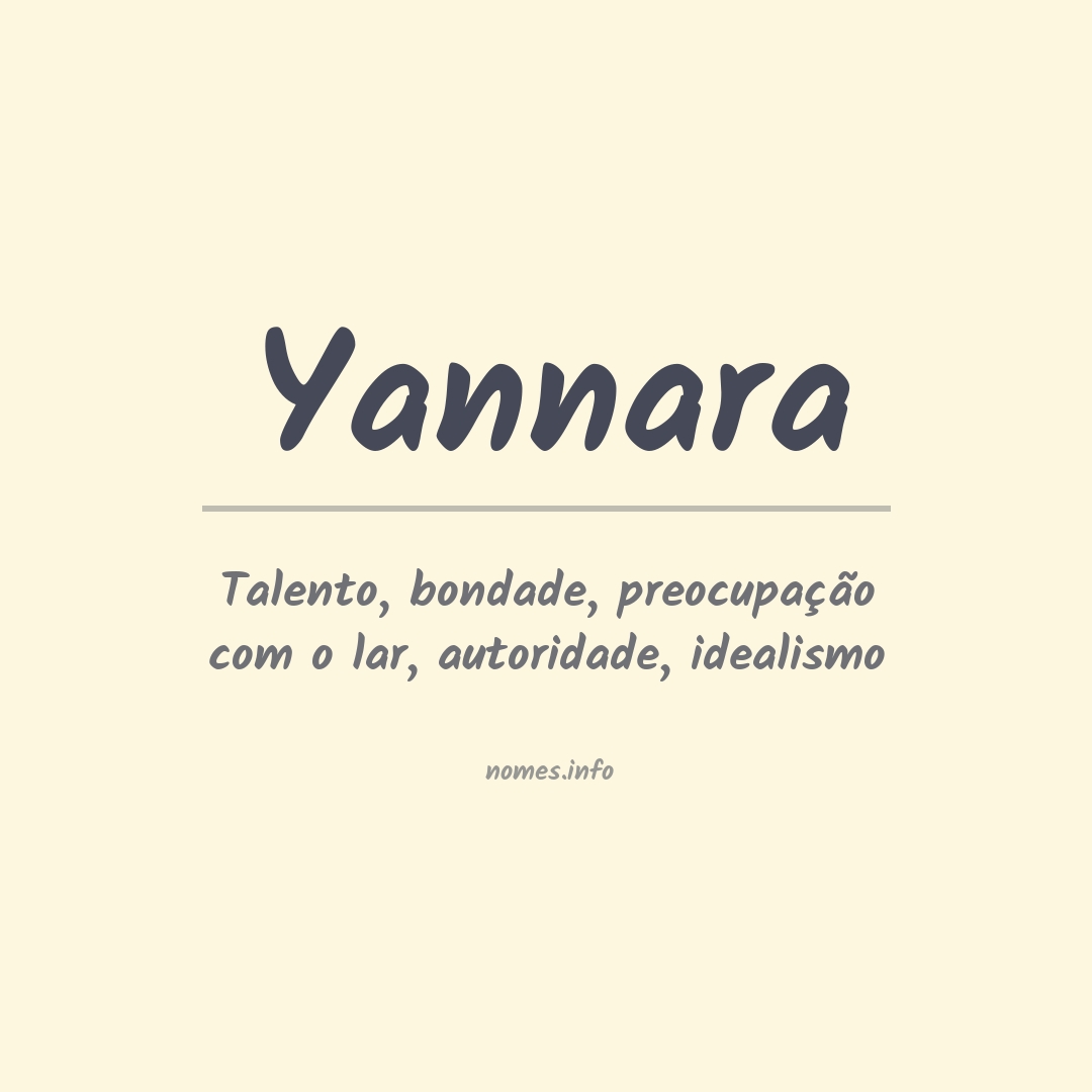 Significado do nome Yannara