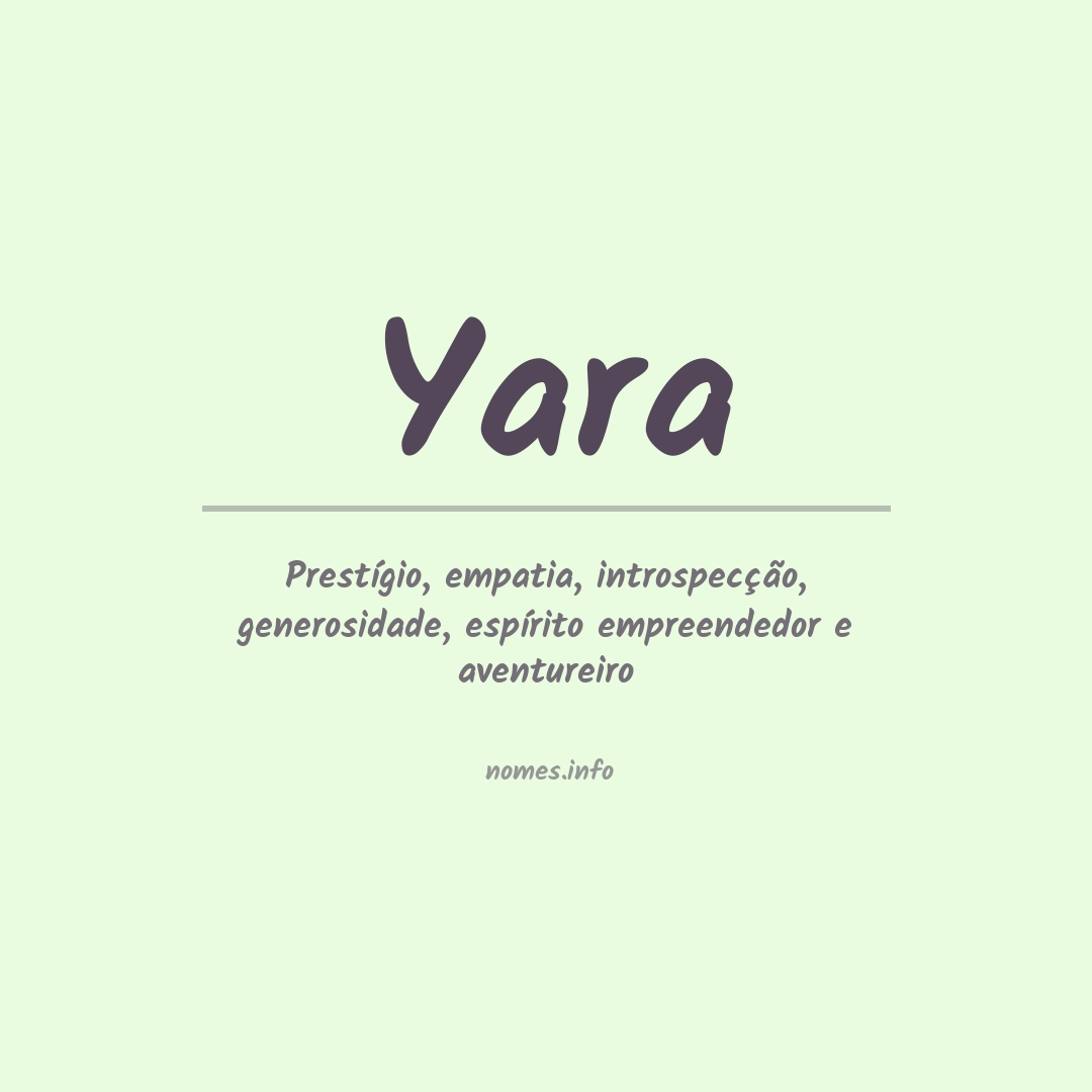 Significado do nome Yara