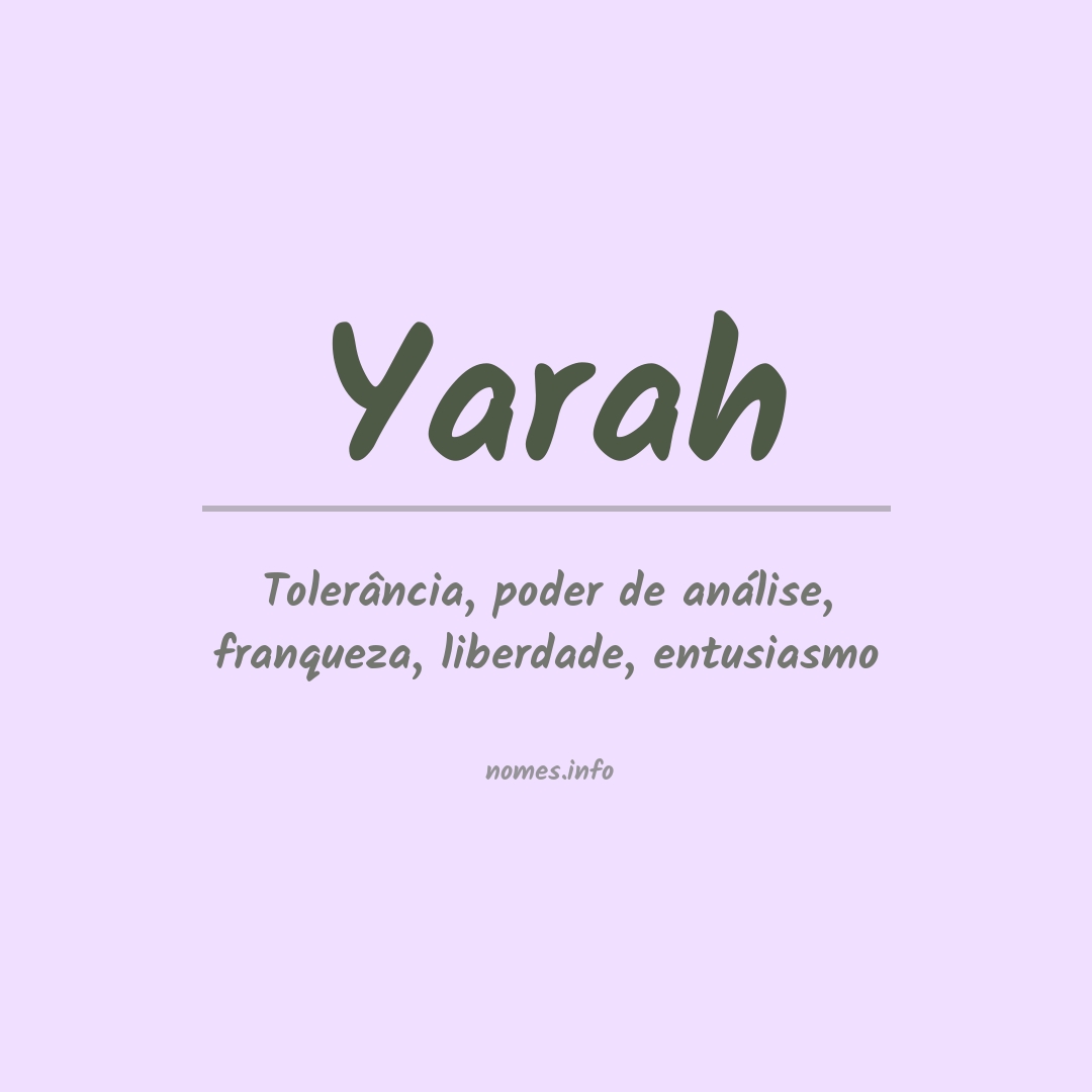 Significado do nome Yarah