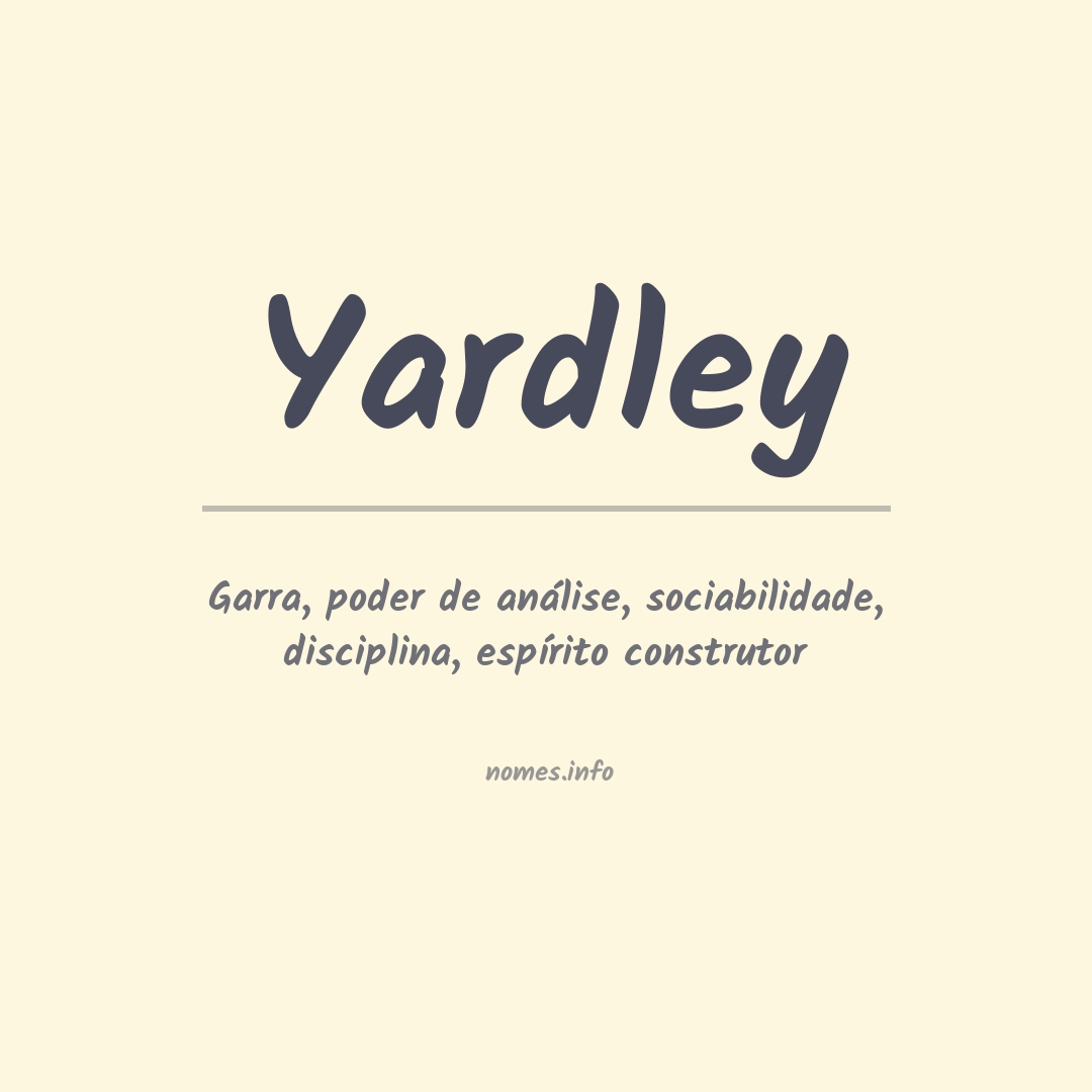 Significado do nome Yardley
