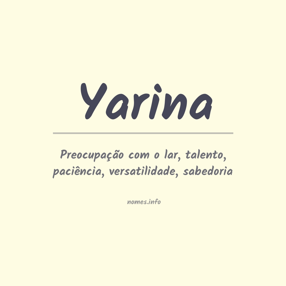 Significado do nome Yarina