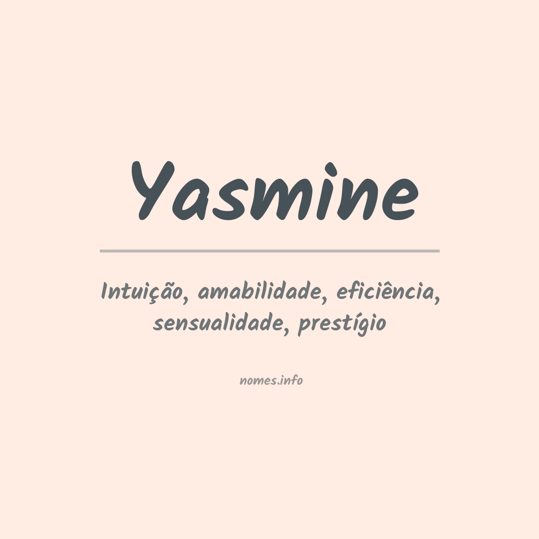 Significado do nome Yasmine