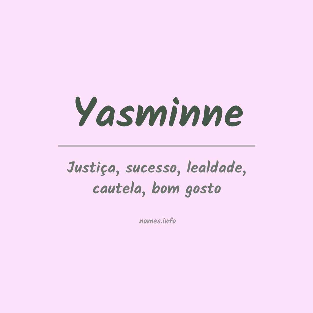 Significado do nome Yasminne