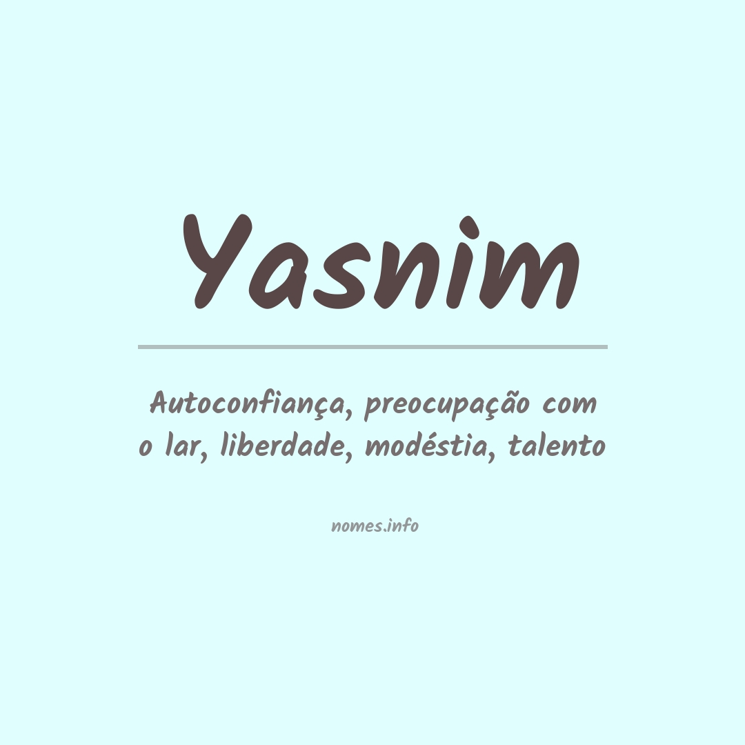 Significado do nome Yasnim