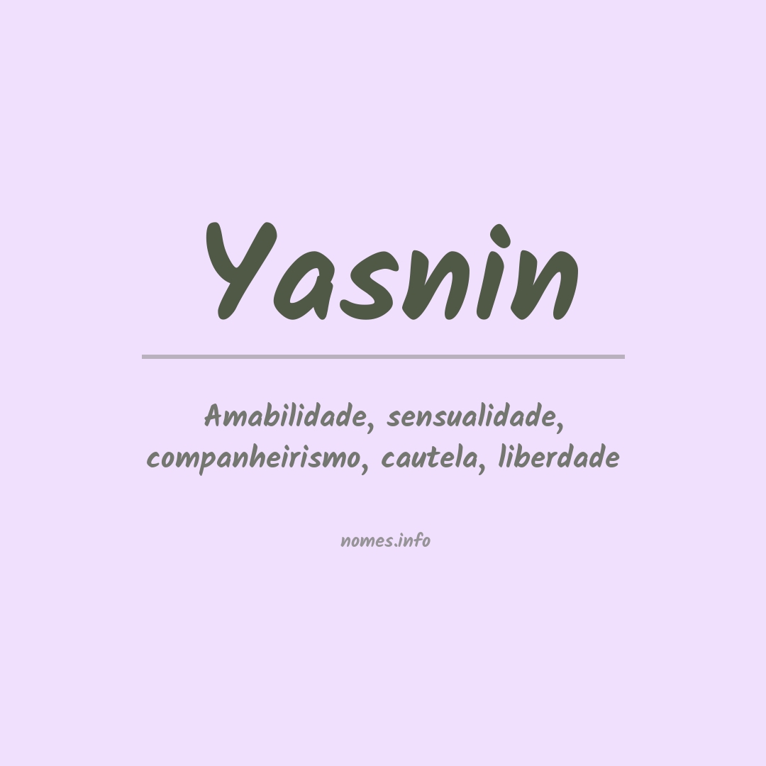 Significado do nome Yasnin