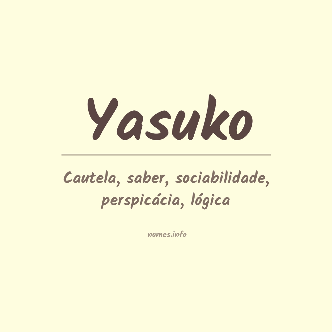 Significado do nome Yasuko