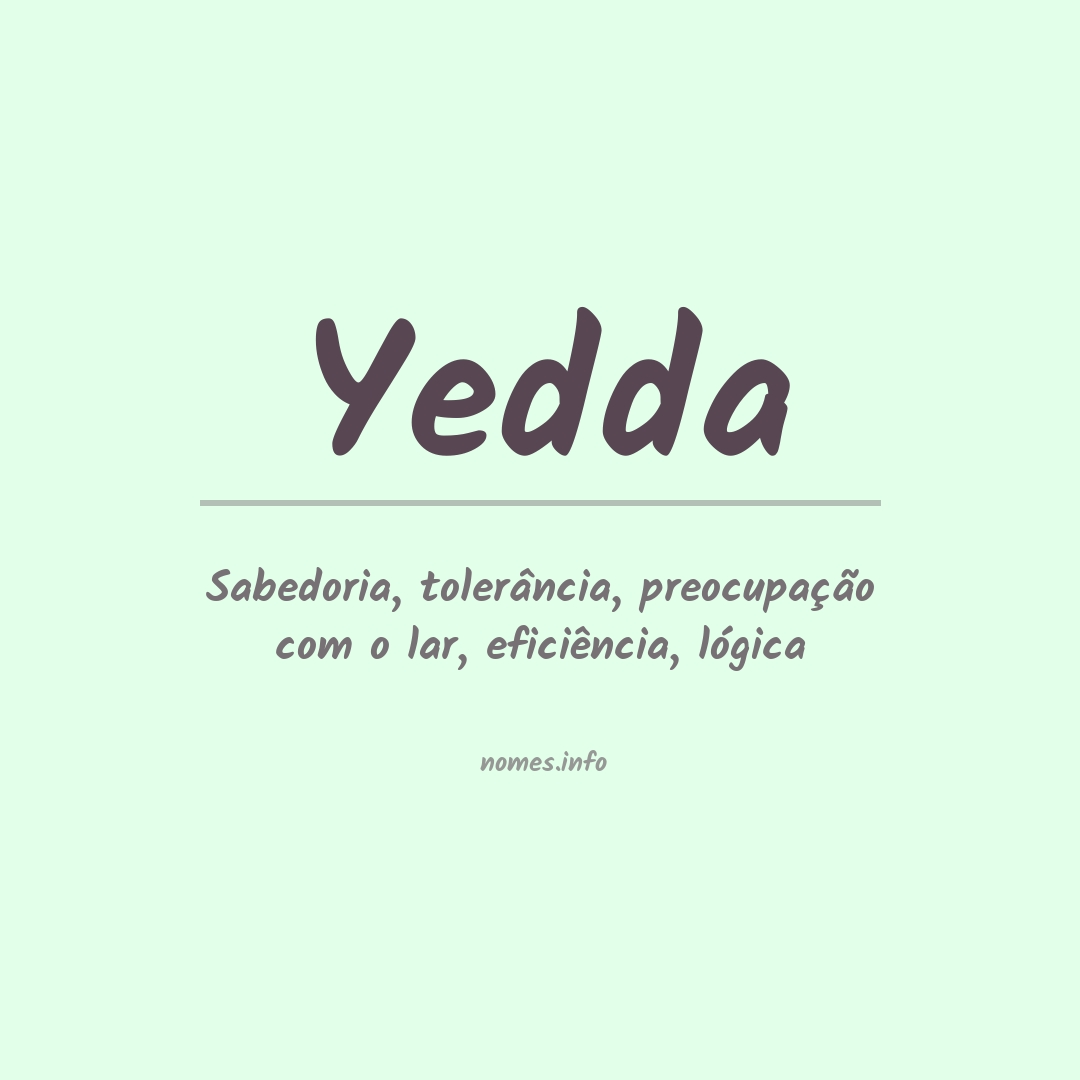 Significado do nome Yedda