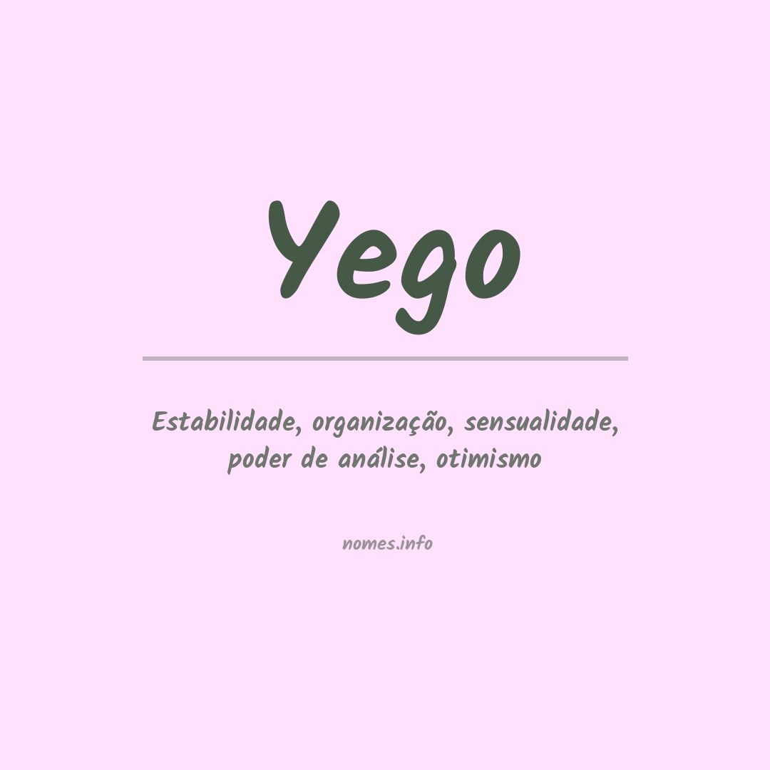 Significado do nome Yego