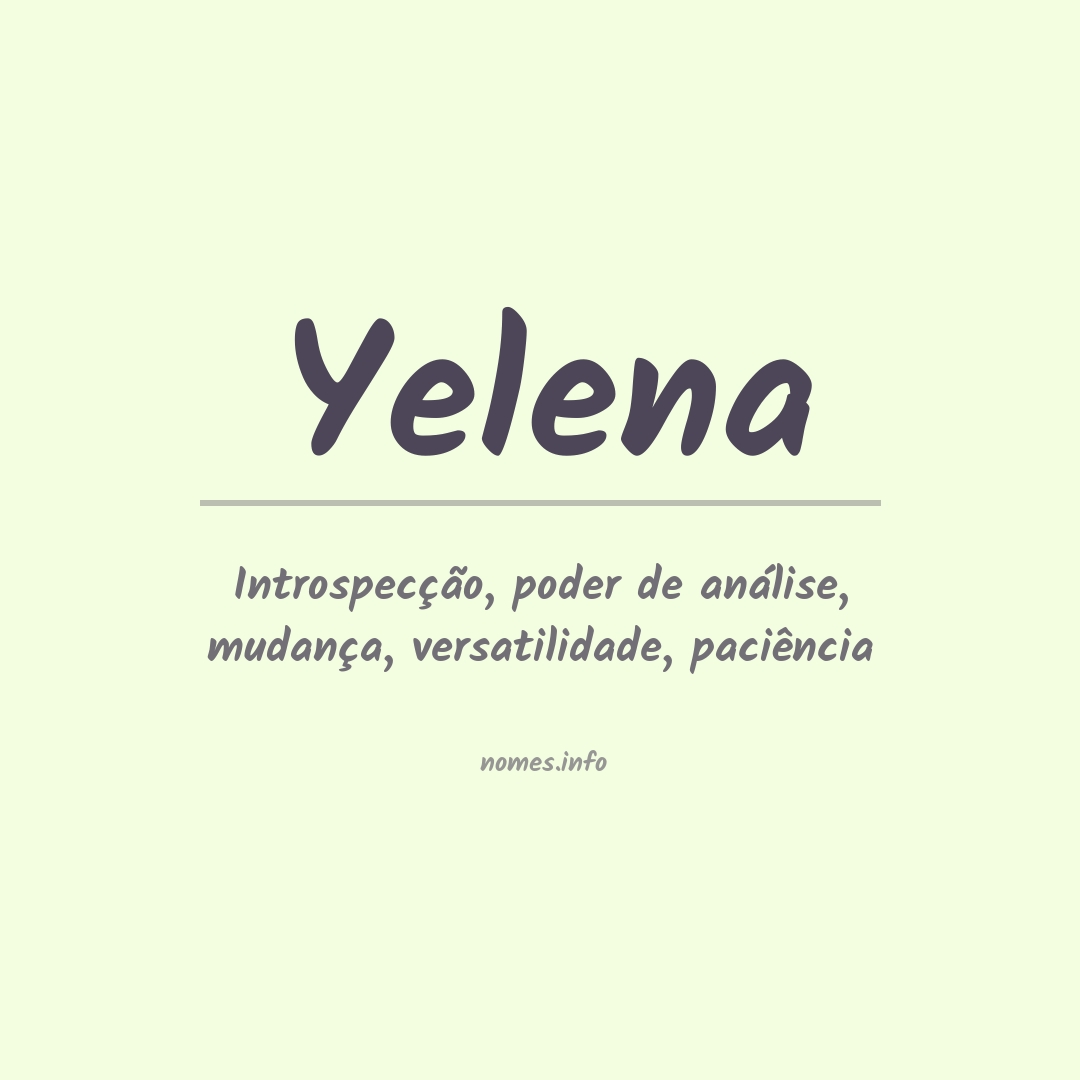 Significado do nome Yelena