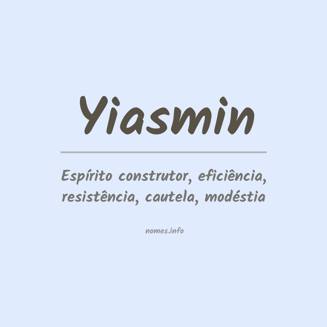 Significado do nome Yiasmin