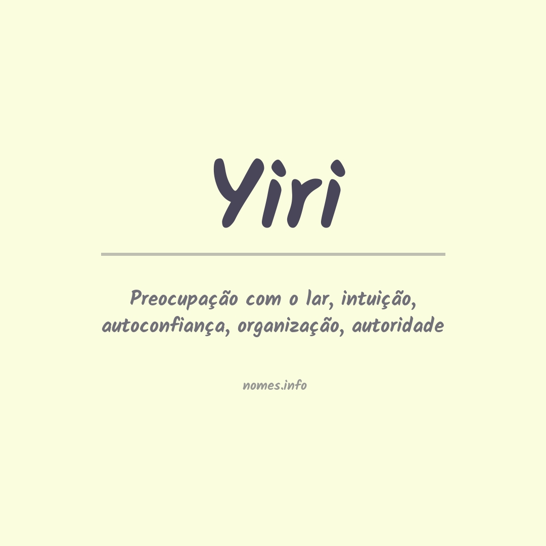 Significado do nome Yiri