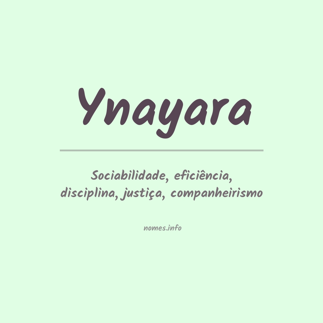 Significado do nome Ynayara