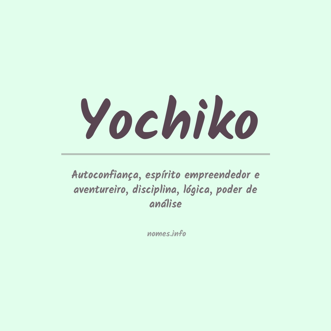 Significado do nome Yochiko