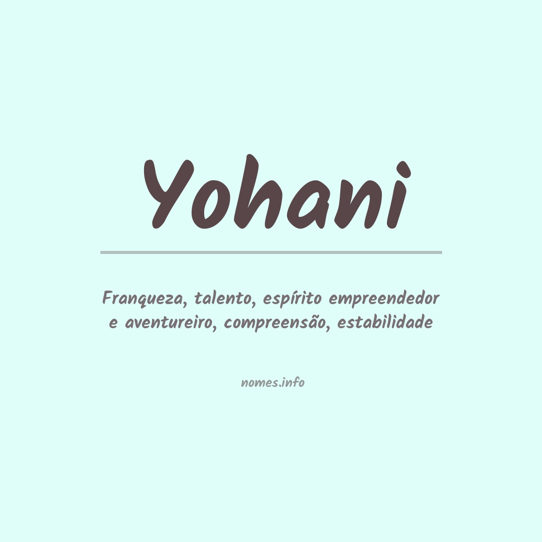 Significado do nome Yohani