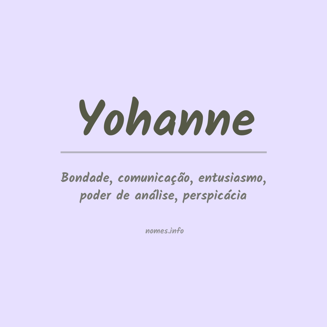 Significado do nome Yohanne