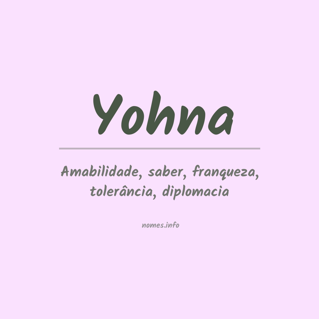Significado do nome Yohna