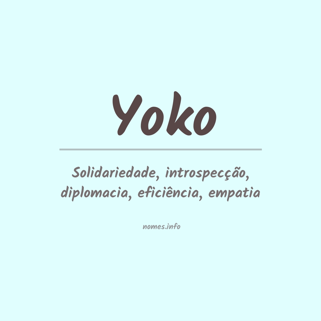 Significado do nome Yoko