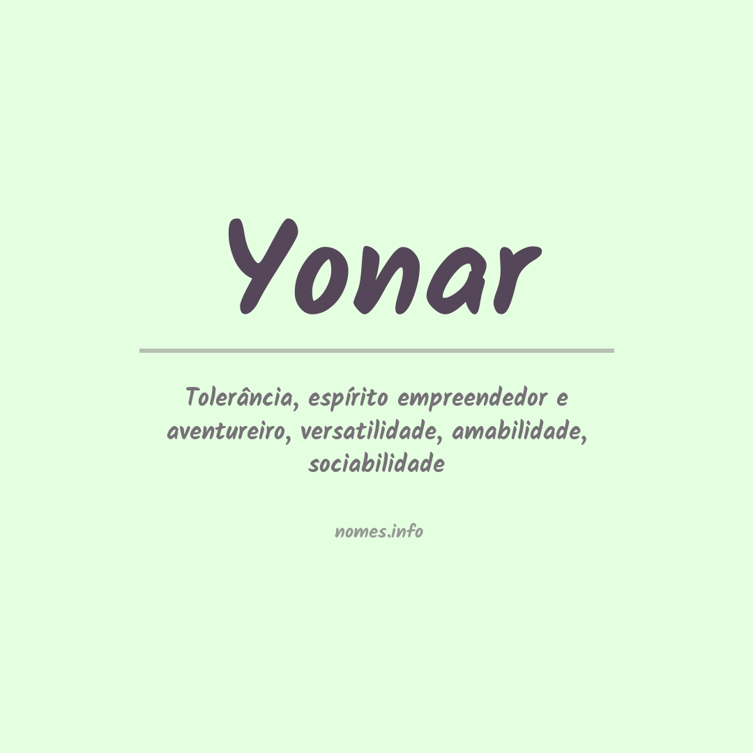 Significado do nome Yonar