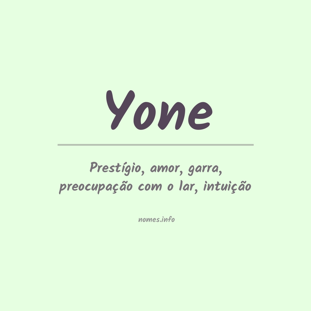 Significado do nome Yone