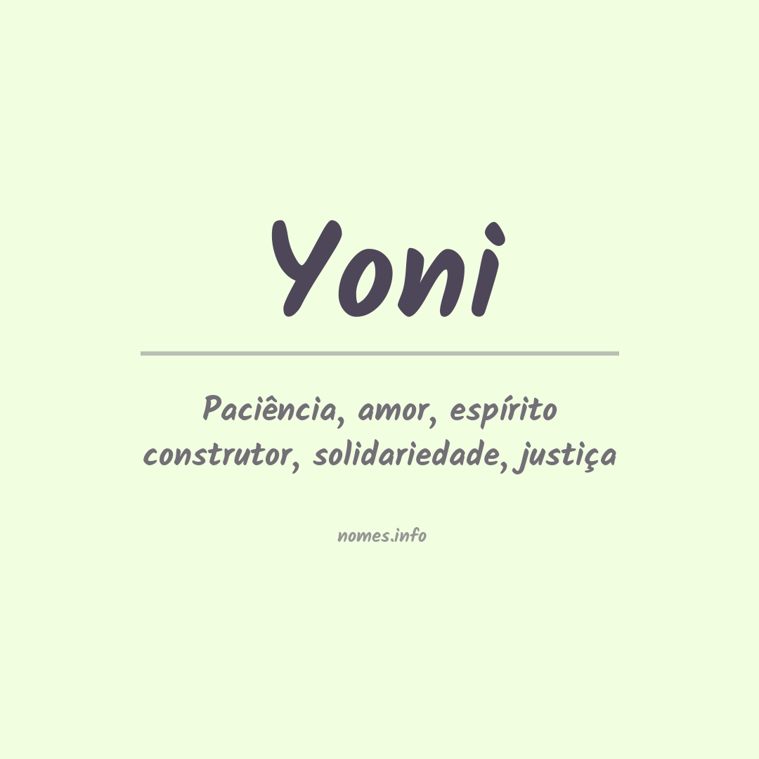 Significado do nome Yoni