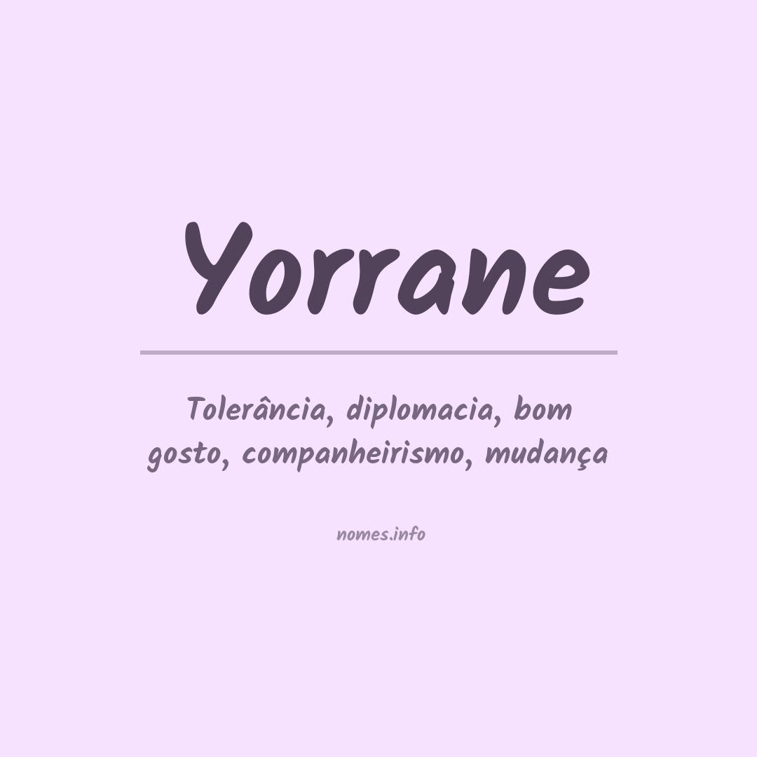 Significado do nome Yorrane