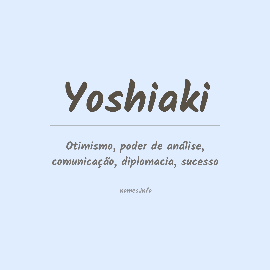 Significado do nome Yoshiaki