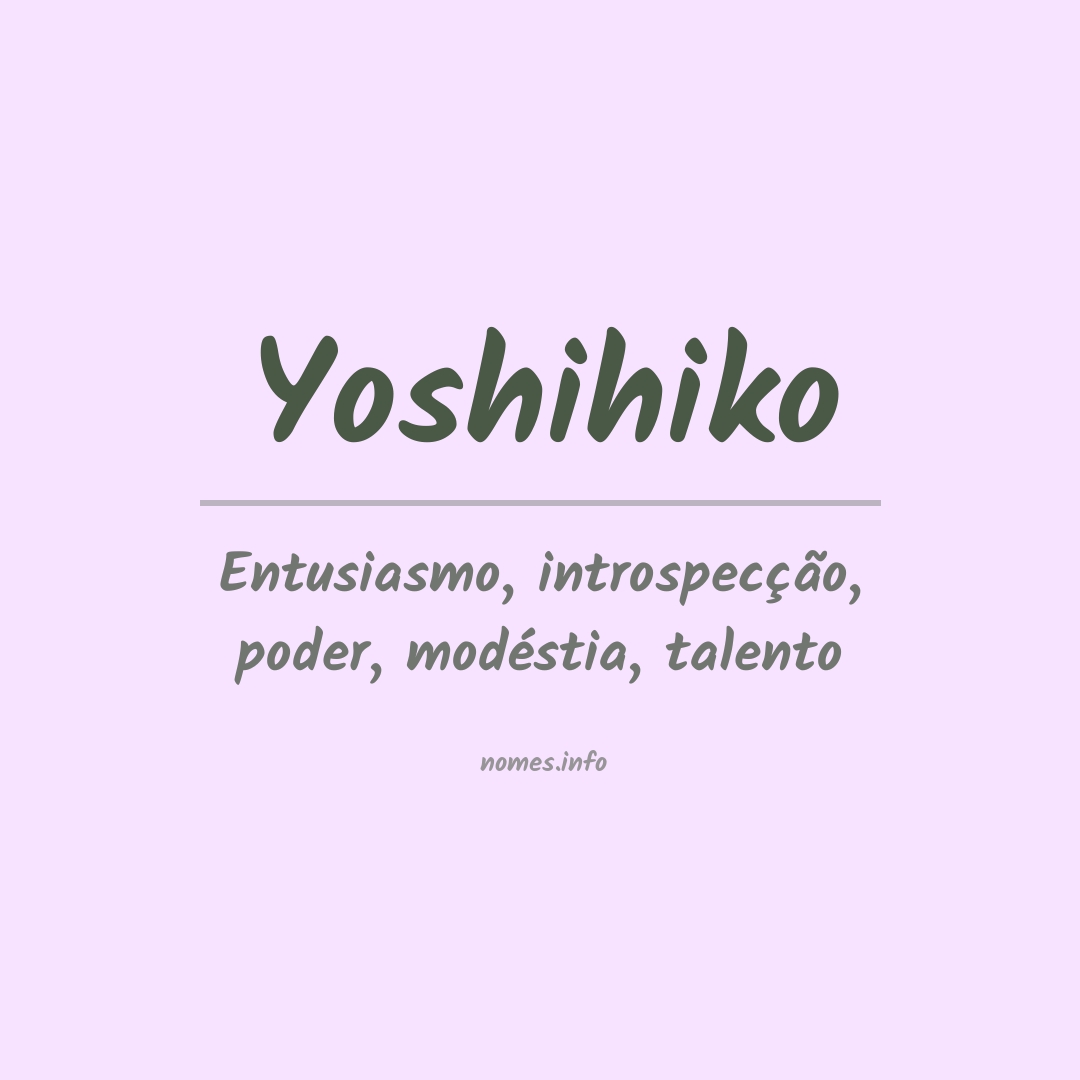 Significado do nome Yoshihiko