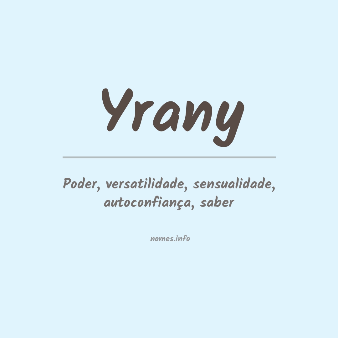 Significado do nome Yrany