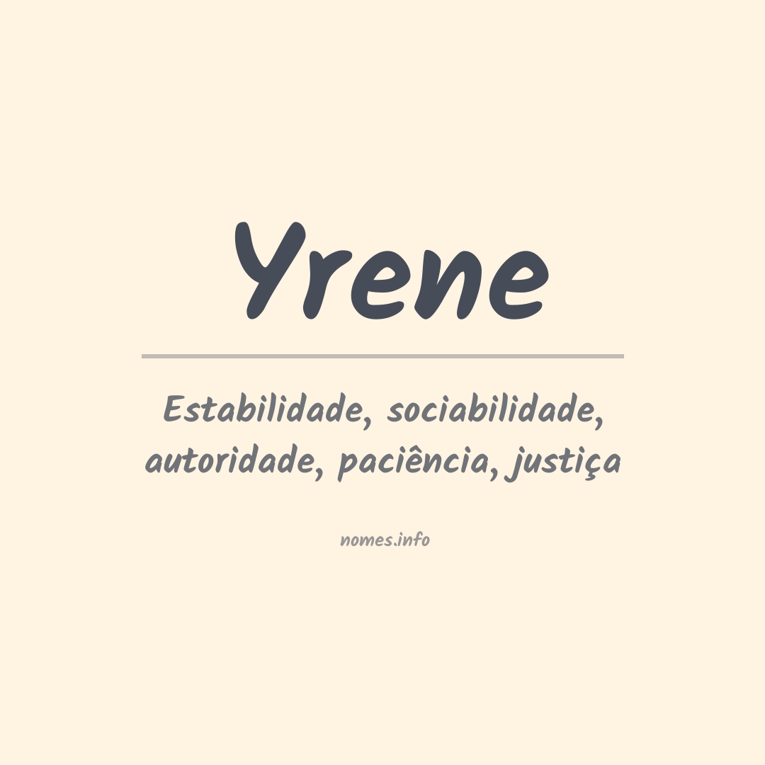 Significado do nome Yrene