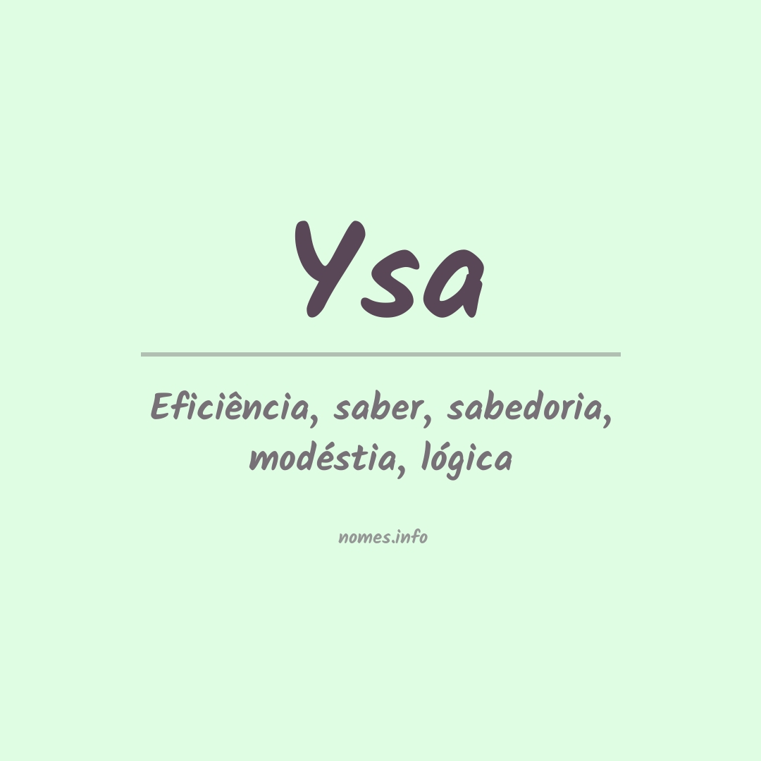 Significado do nome Ysa