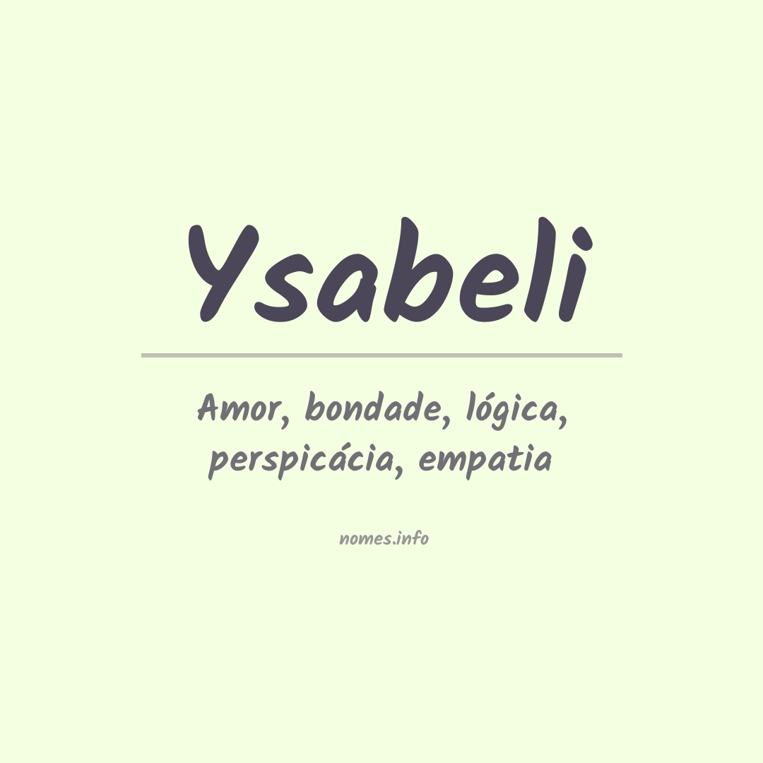 Significado do nome Ysabeli