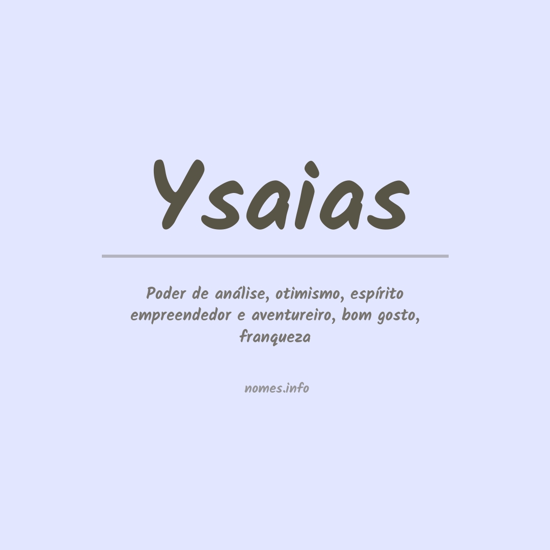 Significado do nome Ysaias