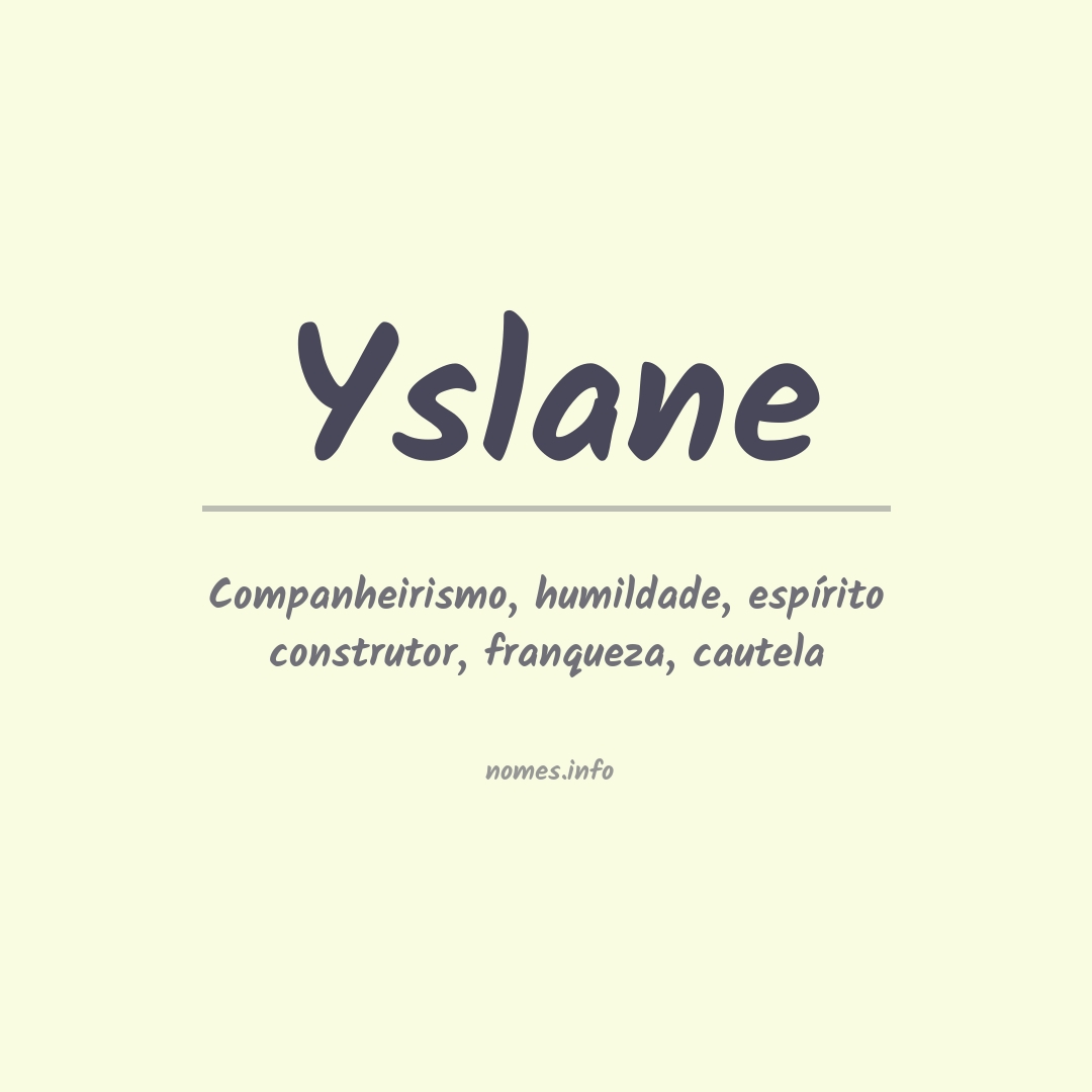 Significado do nome Yslane