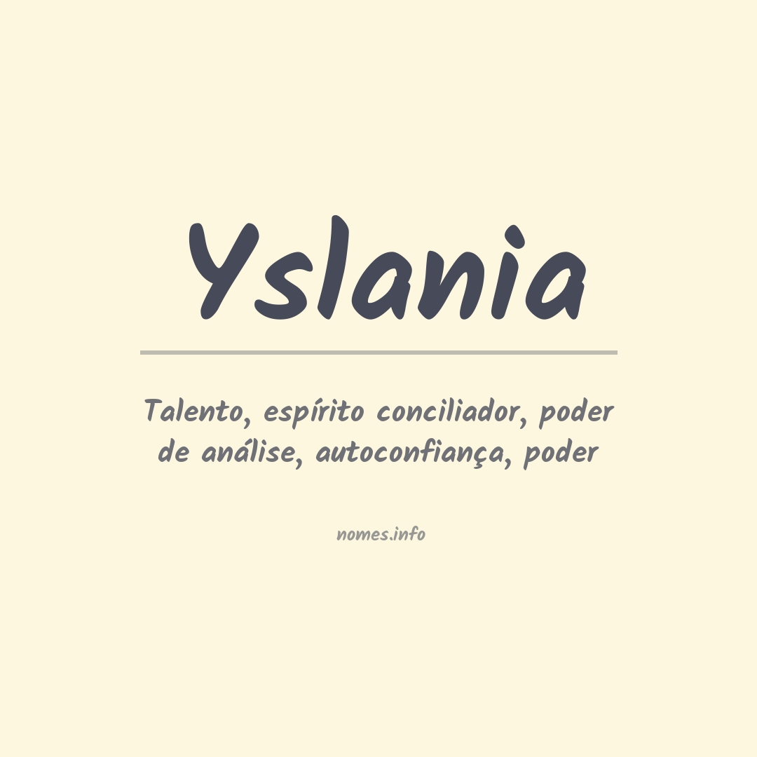 Significado do nome Yslania