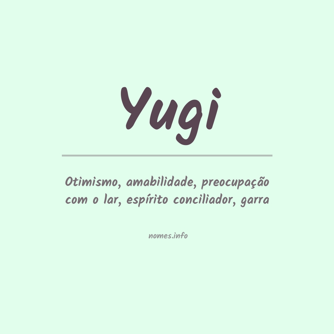 Significado do nome Yugi
