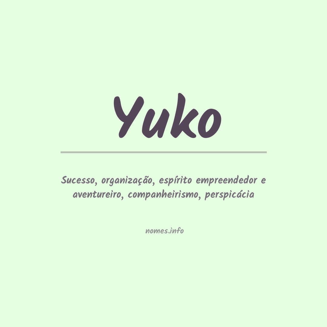 Significado do nome Yuko