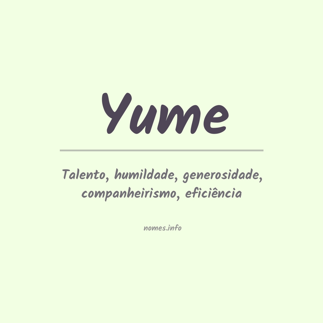 Significado do nome Yume