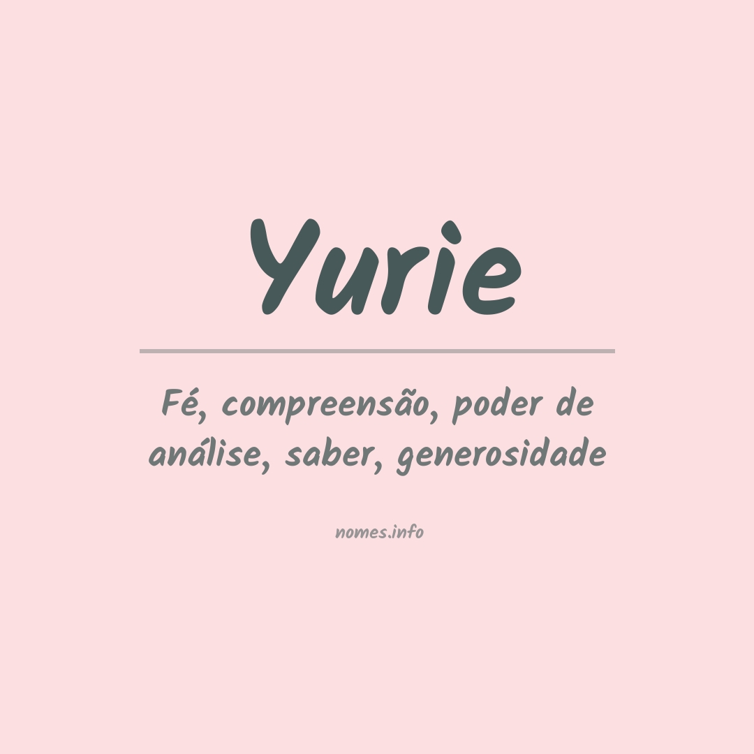 Significado do nome Yurie