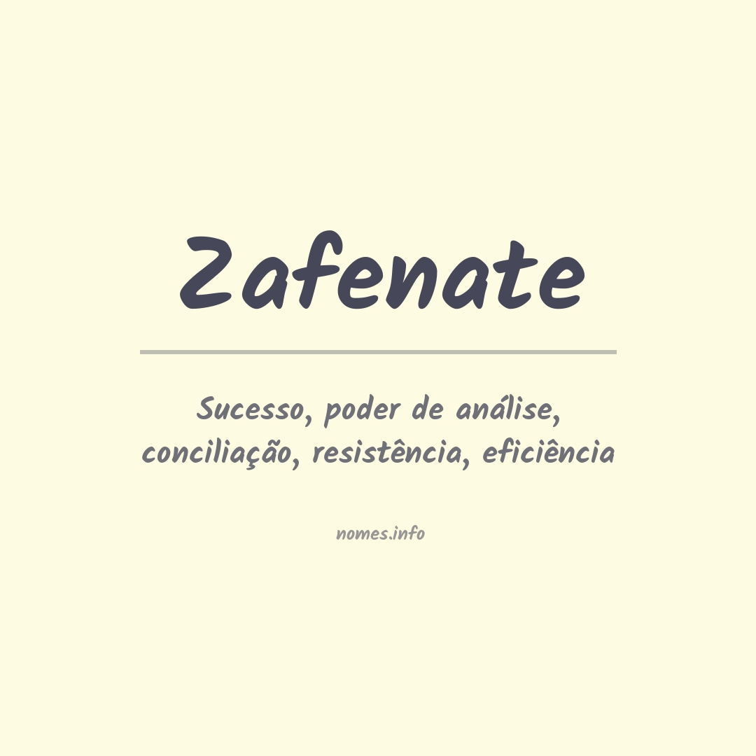 Significado do nome Zafenate