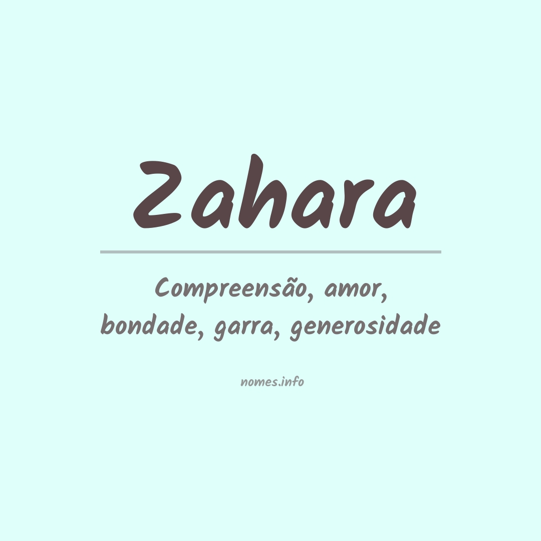 Significado do nome Zahara