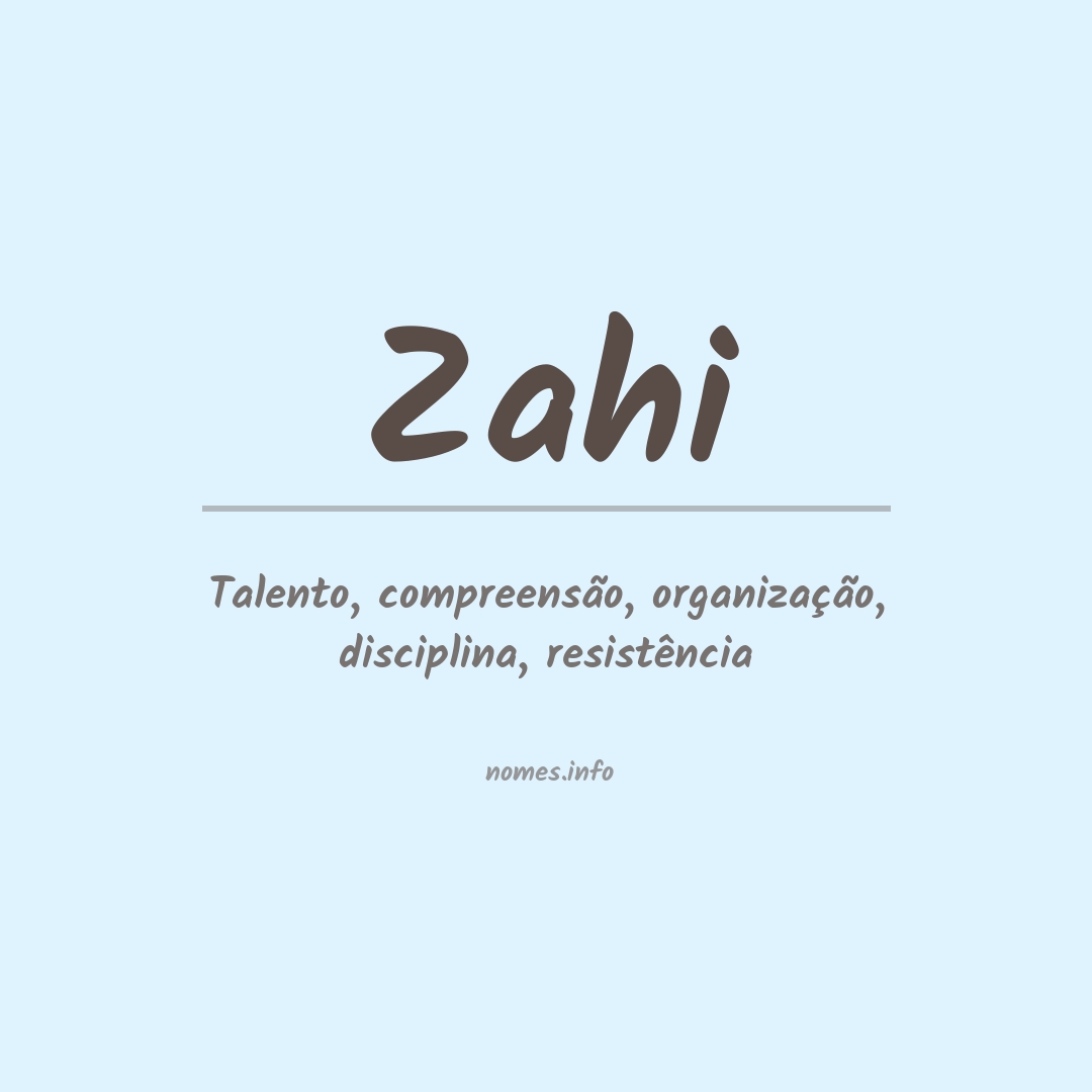 Significado do nome Zahi
