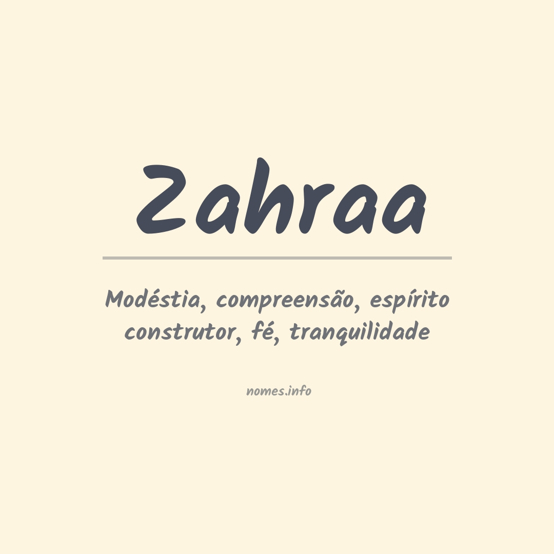 Significado do nome Zahraa