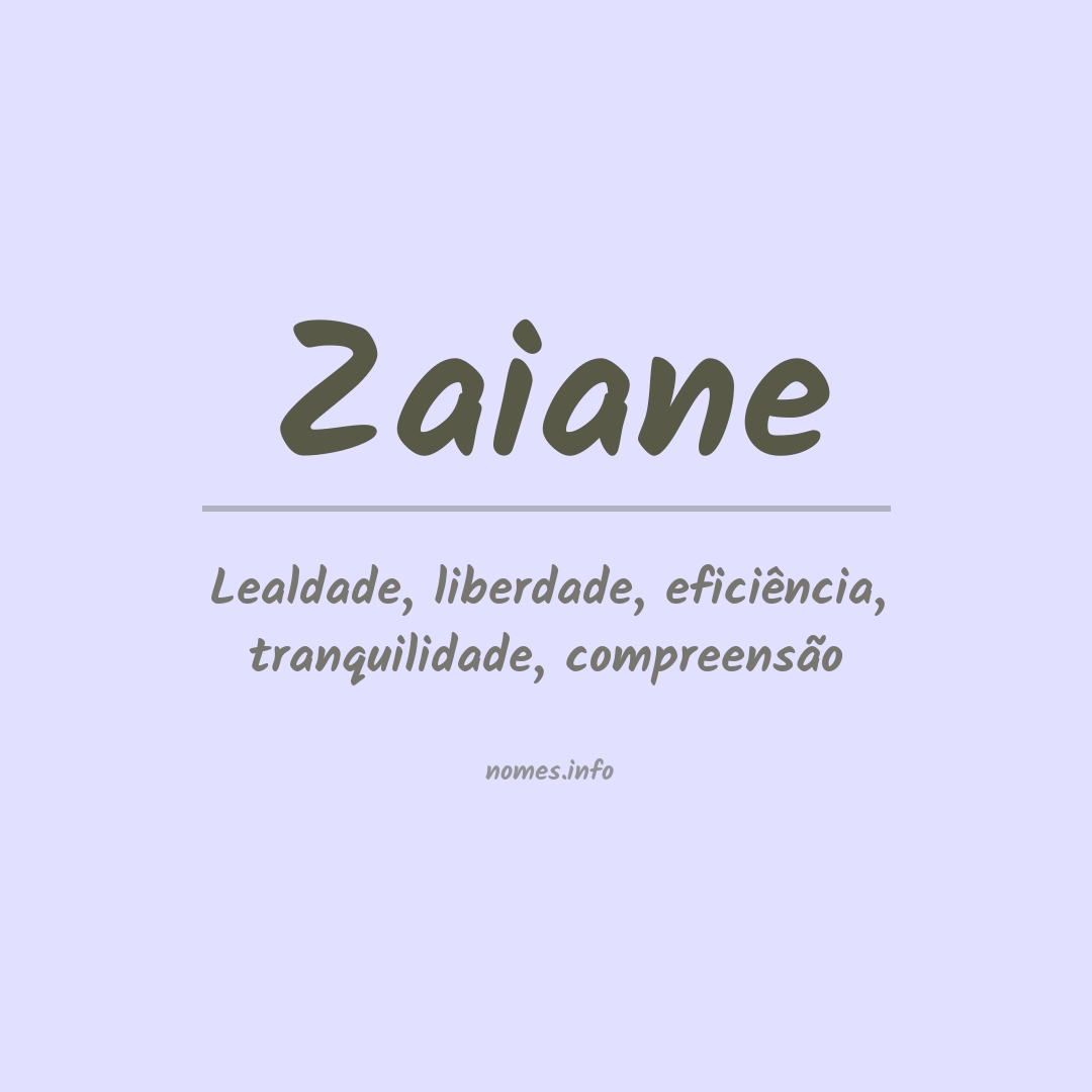Significado do nome Zaiane