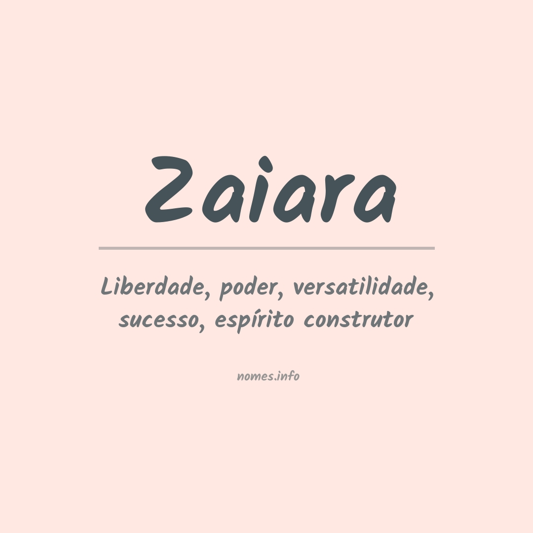 Significado do nome Zaiara